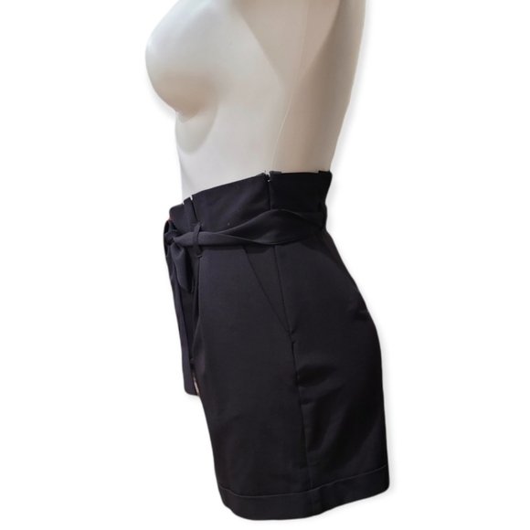 ASOS Women Black Tie High Waist Casual Shorts with Pockets Size 2- NWT. - Picture 2 of 12